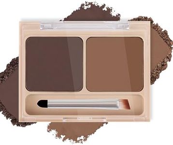 CAHIUYOA 2 Colors Eyebrow Makeup Powder Kit Eyebrow Shadow Eye Brow Powder Palette to Shape Natural Perfect Brow,Eyebrow Filler Kit with Brush - 01 Dark Brown&Light Brown