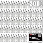 200 PCS Hobby Knife Blades, High Carbon Steel #11 Refill Craft Art Blades Cutting Tool with Storage Case for Craft, Hobby, Scrapbooking, Stencil