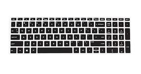 VNJ ACCESSORIES Keyboard Protector Silicone Skin Cover for HP 15 Thin & Light 15.6-inches FHD Laptop Laptop (15s-gr0010au) - Black