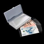 100pcs Paper Money Album Banknotes Currency Collection Sleeves Protector Bag with Storage Box Kangkang