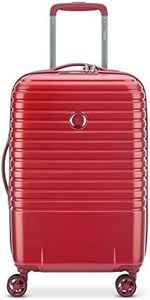 Delsey Caumartin Plus 4 Double Wheels Carry-On Suitcase, Red, 55 cm