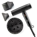 BaBylissPRO High Speed Nano Light Digital Hairdryer with Auto Dual Voltage, Compact Blow Dryer, Includes Concentrator Nozzle, Straightening Pic, & Diffuser