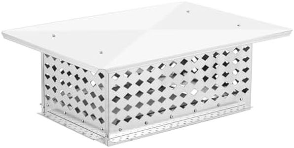 GarveeHome 304 Stainless Steel Fireplace Chimney Cover Flue Caps, 13x24 inch Chimney Cap with Adjustable Metal Strips, Screws & Gloves