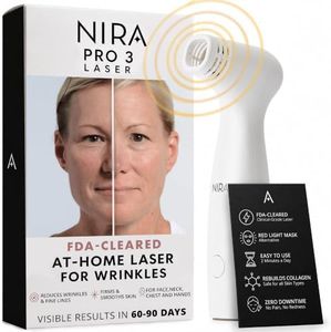 NIRA Pro 3 Laser - FDA-Cleared-At-Home Anti Aging Device for Wrinkle Reduction & Collagen Stimulation, Full Face & Neck Treatment, Pain-Free, Clinically Proven