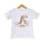 Personalized T-shirt for Toddlers and Kids. Pony tshirt. Custom Horse Gift for Girls. Custom Name Tee. (2T)