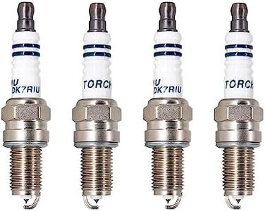 TORCH 4pcs DK7RIU Iridium Spark Plugs Replace for NGK DCPR7E, for BOSCH YR7DC+ Spark Plug, for CHAMPION RA8HC/T04, for DENSO XU22EPR-U/3179/XU22EPR Spark Plug, OEM