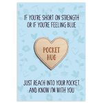 Pocket Hug Token with Card Small Gifts Good Luck Gifts Thinking of You Gifts Long Distance Relationship Boyfriend Keepsake Gifts for Him Cute Wooden Letterbox I Love You Present for Her