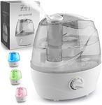 Zulay Home Cool Mist Humidifiers For Bedroom (2.2L Water Tank) - Quiet Ultrasonic Humidifiers For Large Room with Auto Shutoff Feature - Air Humidifier For Plants, Nursery, Kids Room (Gray)