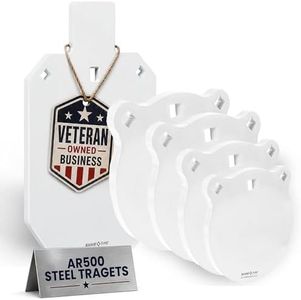 AR500 Steel Targets Set Shooting Range – 10"/8"/6"/4" Gongs + 12x20 Silhouette Plate, 1/2" Thick Heavy Duty Steel Shooting Targets for Rifle & Pistol Target Practice Made in USA