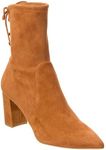 Stuart Weitzman Renegade City 75 Block Suede Bootie, 8, Brown