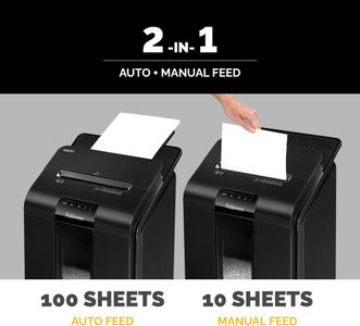Fellowes AutoMax 100M Paper Shredder – 100-Sheet Auto Feed, P4 Security, 23L Bin, Black