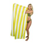 Lions Beach Towel - 100% Polyester - Sand Free Cabana Stripe Beach Towels for adults 100x200cm - Extra Large Microfibre Pool Towels, Quick Dry Lightweight, Ideal for Swimming