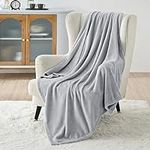 Bedsure Light Grey Fleece Blanket 5