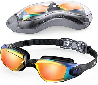 Aegend Swim Goggles, Flexible, Detachable Swimming Goggles No Leaking Full Protection Adult Men Women Youth, Bright Orange