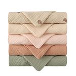 Aloonii 5 Pack Luxury Muslin Squares | Cute Small Baby Burp Cloths (Peach)