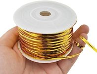 HAHIYO 100Yards/300Feet/91M Gold Metal Twist Ties Bread Candy Coffee Bag Ties Plant Garden Twist Ties for Cellophane Treat Bag Gift Wraping Bag Plastic Bag Halloween Party Cake Present Art Craft