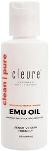 Cleure 100% Pure Emu Oil - Multi-Purpose for Dry Skin, Muscle & Joint Relief, and Nail & Hair Growth (2 Oz, Pack of 1)