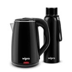 Wipro Elato Cool touch kettle and Vacuum Flask Combo | 1.8L cool touch electric Kettle | 24Hrs Hot and Cold Vacuum Flask