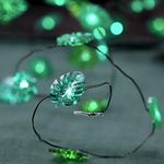 MIYA LIFE Monstera Leaf 10FT & 40 LEDs Fairy String Lights with Remote Green Palm Leaves for Bedroom Feast St. Patrick's Day Green Decoration Summer Party Tropical Themed Decor Leprechaun Hats