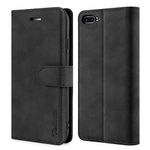 TOHULLE Case for iPhone 7 Plus iPhone 8 Plus, Premium PU Leather Wallet Case with Card Holder Kickstand Magnetic Closure Flip Folio Case Cover for iPhone 7 Plus/8 Plus - Black