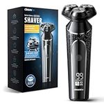 Electric Razor for Men,Wet & Dry Cordless Rotary Shavers with LCD Display,90Mins Shaving Time,IPX7 Waterproof,Pop-up Beard Trimmer,Magnetic Shaving Head,USB Rechargeable,Child Lock for Easy Cleaning