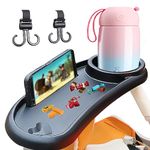 Universal Stroller Snack Tray-Adjustable, Non-Slip,3-in-1 Multifunctional Stroller Snack Tray - Stroller Tray for picnics, Traveling, Watching Videos, Stroller Accessories for Almost All Strollers