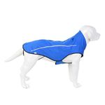 Mile High Life | Dog Raincoat | Adjustable Water Proof Pet Clothes | Lightweight Rain Jacket with Reflective Strip | Easy Step in Closure(M, Blue)