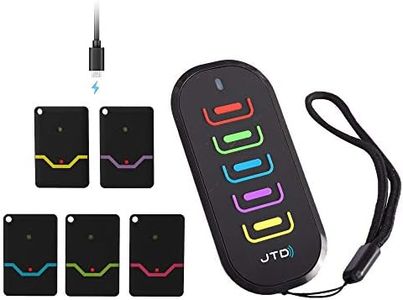 Remote Key Finder JTD Wireless Key Finder Tracker/Wireless RF Item Locator con torcia a LED e supporto di base per chiavi Pets Cell Phone (5 ricevitori)