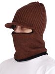 Gajraj Woolen Monkey Cap with Visor/Hat Brown