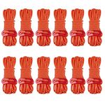 Azarxis Reflective Tent Guide Rope Lightweight Guy Line Cord with Aluminum Adjuster Guyline Tent Cord Tensioner for Camping Hiking Backpacking - Essential Survival Gear 13 Feet (Orange - 12 Pack)