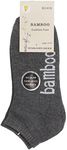 6x Men's Women's Bamboo Cushion Foot Ankle Sports Socks Adults Low Cut No Seam, Grey, 11-14