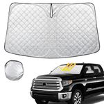 Rilsen Windshield Sun Shade for Toyota Tundra 2007-2021 Thicken 4-Layer Foldable Front Window Sunshade Cover Sun Visor Protector Block UV Rays