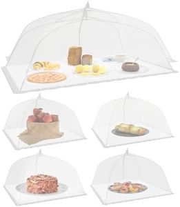 Simply Genius (6 pack) Mesh Food Cover Set, 2 Jumbo (100cm x 60cm) & 4 Large (17”x17”) Pop-Up Food Tents/Food Covers For Outdoors, Reusable and Collapsible, Food Nets