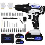 Cordless Power Drill Set Electric Screwdriver Drill Set with 2-Variable Speed, 25+1 Torque with Led Light,2×1.5Ah Batteries&Fast Charger,3/8" Keyless Chuck Driver Tool with 26PCS Drill Bits,1 Kitbox