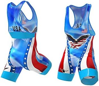 Feather Singlet Weigh-In Singlet 0.1 lbs, Wrestling Singlet, Lightest Singlet in The World (UWW Blue, XS)