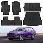 TSLDRV Floor Mats for Toyota RAV4 2024-2019 (Include Hybrid) Full Sets All Weather Floor Mat for Toyota RAV4 Accessories 2024-2019 TPE Back Seat Cover Protector Trunk Frunk Mat