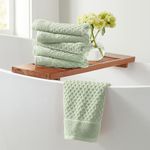 Great Bay Home Green Bath Towels - 100% Cotton 6 Pack 26x16 Hand Towel Set - Absorbent, Durable, Quick-Dry Towels for Bathroom - Low-Twist, Two-Ply Decorative Towels (Pale Green)