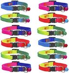 Okuna Outpost Cat Collar with Bell, Adjustable Snap Closure, Ombre Rainbow (12 Pack)