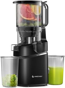 AMZCHEF Automatic Cold Press Juicer Machines 250W Liberate Your Hands, 135MM Opening and 1.8L Capacity Slow Juicers for Whole Fruit and Vegetable, with Triple Filter, Safety Lock, Obsidian Black