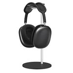 SHUOSUO Headphone Stand Aluminum, Headset Holder with Solid Base for Desk, Compatible with AirPods Max, Beats, Bose, B&O, Sony, Sennheiser, etc (Black)