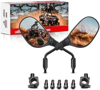 Frokom Motorcycle Mirrors, ATV Mirrors with 360 Degree Ball-Type pivot and 7/8" Handlebar Mount for Snowmobile Scooter Moped Dirt Bike polaris dirt bike, 8mm 10mm adapter nuts