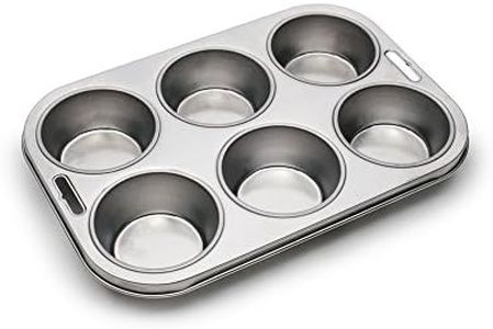 Fox Run 4867 Muffin Pan, 6 Cup, Stainless Steel