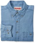 Wrangler Men's Denim Shirt, Denim, Large