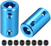 sourcing map 8mm to 8mm Bore Rigid Coupling Set Screw L25XD14 Aluminum Alloy,Shaft Coupler Connector for 3D Printers, Motor Accessories,Blue,2pcs