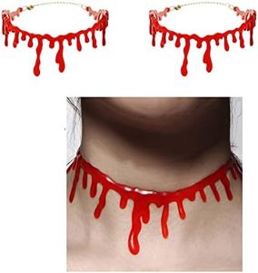 Dripping Blood Choker Halloween Necklace for Women Vampire Costume Accessories Halloween Party Favors for Adults Teens 2Pcs Slit Throat Bloody Choker Necklace for Girls