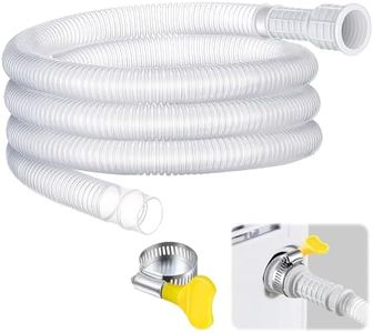 Saillong Patent Pending Dehumidifier Drain Hose, Flexible Universal Drain Hose with Cuttable Rubber Adapter and Connect Clamp, Hose Replacement for Dehumidifiers, Air Conditioners(Clear,6.5 Feet)