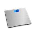 HomeFashion Digital Bathroom Scale Weighing Scales For Body Weight 28x28cm 180KG Platform Backlit Display Weight Management Silver