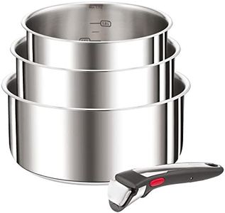 Tefal Ingenio Preference On L898S3 3-Piece Saucepan Set, Removable Handle, Oven Safe up to 250 °C, Without Handle, Suitable for All Hobs Including Induction, Stainless Steel, 16/18/20 cm