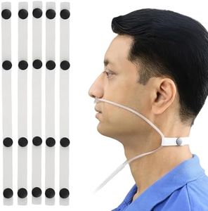 Acanthus - Nasal Cannula Holder - Adjustable Oxygen Tube Holder - Elastic Snap Button Design - Latex-Free - Ear Protection - Made in USA (Pack of 10)