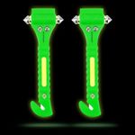 MOTORBUDDY 2-Pack Car Safety Hammer Seatbelt Cutter,Auto Emengency Escape Tool with Windows Glass Breaker, Escape Tool for Car Accidents,Grow in The Dark